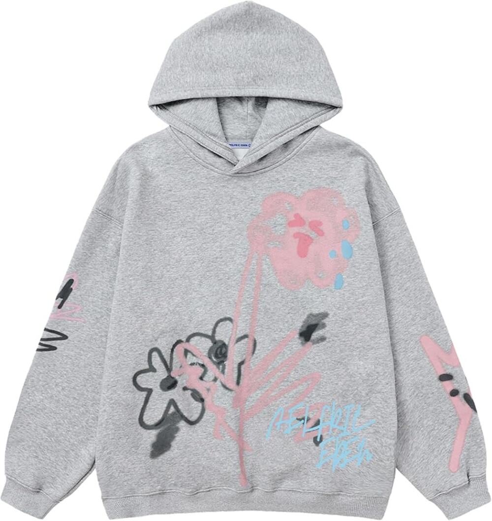 Aelfric Eden Womens Oversized Graphic Hood Sweatshirt Unisex Sz L